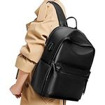 Women's Fashion Backpacks, Anti-theft Waterproof Leather Lightweight Travel Laptop Casual Daypack Rucksack School Bags for Ladies, Black