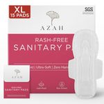 AZAH Sanitary Pads for Women (Pack of 15 XL) 100% Organic Sanitary Pads for Women Cotton Sanitary Pads for Women | With Disposable Bag