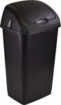 Sterling Ventures 60 Litres Premium Plastic Swing Bin for Home and Kitchen Rubbish Waste (Black)