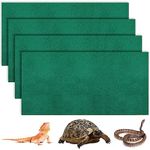 Haull 4 Pcs Reptile Carpet Pet Terrarium Floor Liners Bedding Substrate Liner Supplies Reptile Cage Mat Tank Accessories for Lizard Bearded Dragon Tortoise Snake Leopard (Green,47 x 24 Inch)