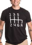 6 Speed Manual Transmission Shift Pattern | Car Buff Guy Mechanic Racing T-Shirt-(Adult,L) Black