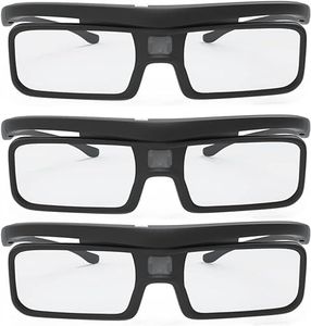 AWOL VISION DLP Link 3D Glasses (3 Packs), Rechargeable Active Shutter Eyewear compatiable with AWOL VISION LTV-2500, LTV-3500, Vanish TV & Other DLP-Link 3D projectors (3 Packs)