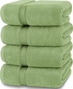 Utopia Towels 4 Pack Premium Bath Towels Set, (27 x 54 Inches) 100% Ring Spun Cotton 600GSM, Lightweight and Highly Absorbent Quick Drying Towels, Perfect for Daily Use (Sage Green)