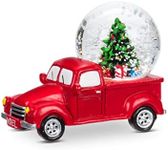 Abbott Collection Small Truck with Snow Globe, Red, 3.5" L (27-SHAKE-0502)