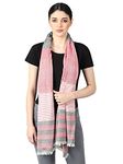 Flyer Women's stole/scarf Colour- Pink & Grey stylish 100% soft viscose cotton blend ethnic stripes pattern scarves pack of 1 ST-13