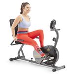 Marcy Magnetic Recumbent Bike with Adjustable Resistance and Transport Wheels NS-716R