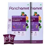 Panchamrit Eye Health Gummies- 30 Gummies (Pack of 2) | Protects against Blue Light Damage, Digital Strain and Dry Eyes | Enriched Lutein, Zeaxanthin, Carrot Powder & Ayurvedic herbs for Kids & Adults