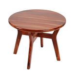 Wood Curls Cascade Sheesham Wood Center Table | Coffee Table for Living Room | Round Tipoy for Office & Home | Natural Wood Finish