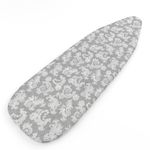 Encasa XO Ironing Board Cover with 4mm Extra Thick Felt Pad for Steam Press – Grey - (Fits Standard Boards of X-Large 135x45 cm) Elastic Fitting, Heat Reflective, Protective