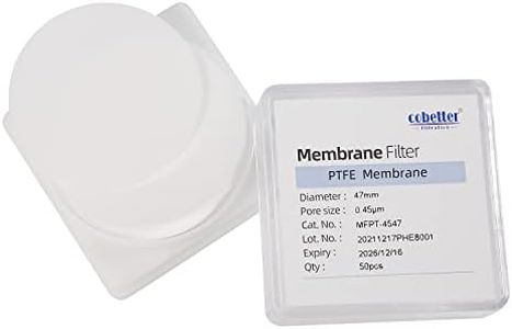 COBETTER 100 Pieces/Pack PTFE Membrane Filters Lab Disc Hydrophobic Filter 47mm Diameter 0.45µm Pore Size