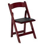 Flash Furniture Wood Folding Chair, Vinyl, Mahogany, Set of 4