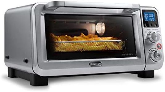 De'Longhi Livenza 9-in-1 Digital Air Fry Convection Toaster Oven, Grills, Broils, Bakes, Roasts, Keep Warm, Reheats, 1800-Watts + Cooking Accessories, Stainless Steel, 14L (.5 cu ft), EO141164M