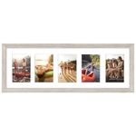 Americanflat 8x24 Collage Picture Frame with Shatter-Resistant Glass - Fits Five 4x6 Photos or One 8x24 Picture - Gallery Frame Set - Signature Collection - Photo Frame for Wall Display - Driftwood