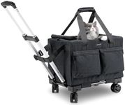 Pecute Cat Carrier with Wheels,Stee