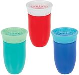 Nuby Wonder Cup with 360 Smart Edge Silicone Rim - (3-Pack) 10 oz - Green/Red/Blue