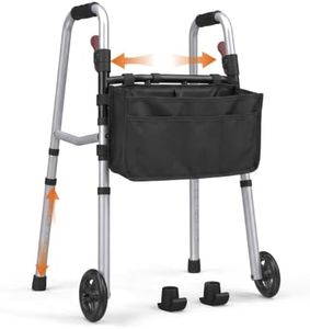 Foldable Walkers for Seniors Silver with Storage Bag, Standard Walker