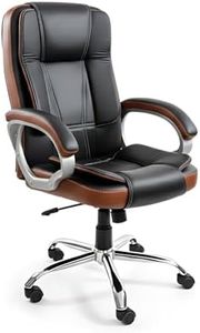 activa Ergonomic Office Chair | Leatherette Seating Chair with Adjustable Height | 3-Year Warranty | 360° Revovling seat| Comfortable Padded Seating/Suitable for Office/Study (Venture, Tan & Black)