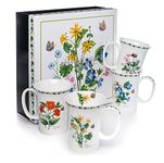 McIntosh Garden Meadow Fine Bone China Set of 4 Mugs with Matching Gift Box (11 oz)