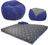 CordaRoy's - Navy Chenille Convertible Bean Bag Chair - Full