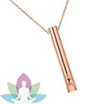 Stress Relief Necklaces, Mindful Breathing Necklace Stainless, Anxiety Relief Necklace, Titanium Steel Breathing Necklace, Deep Breathing Exercises Necklace for Men Women (Rose Gold)