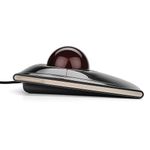 KENSINGTON SlimBlade Trackball - Boule de commande - droitiers et gauchers - Laser/optique - 4 boutons - filaire - USB - Rouge Rubis, Argent métallique