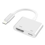 Apple MFi Certified Lightning to HDMI Adapter iPhone Digital AV Adapter 1080P HD Video HDMI Sync Screen Connector with Charging Port iPhone hdmi Adapter for TV Projector Monitor