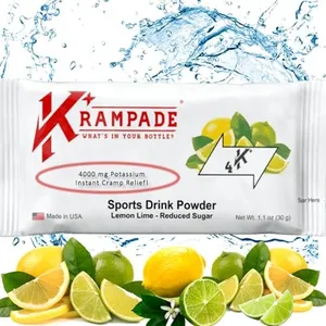 Krampade Electrolytes Powder Potassium Supplement - 4000 mg K+, >4X More Than Coconut Water | Instant Cramp Relief | Hydration Powder