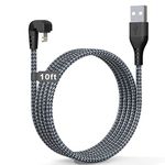 90 Degree Lightning Cable 10 ft [Apple MFi Certified] U-Shaped Design for Gaming, Right Angle Lightning Cable 10 ft 2.4A Fast Charge 90 Degree iPhone Charger with Data Transmission for iPhone/Pad/Pod