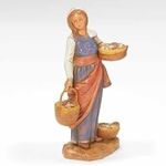 Fontanini by Roman Inc, Dahlia, Villager, 5" Collection, Nativity Figure and Accessories, Hand Sculpted and Painted (3x2x5)