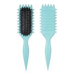 Galinpo Curl Defining Brush, Curl Hair Brush, Curl Define Styling Brush for Curly Hair Wet, Reduce Pulling and Curl Separation, Shaping & Defining Curls for Women and Men(Green)