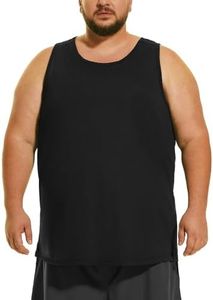 HOdo Big & Tall Mens Cotton Undershirts Sleeveless A-Shirts Black 6XL