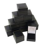 Leatherette Ring Boxes Jewellery Gift Box Packaging Black Gold Engagement Rings Holder Storage (12)