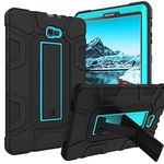 Galaxy Tab A 10.1 2016 Case SM-T580 T585 T587 GUAGUA Kickstand 3 in 1 Hybrid Hard Heavy Duty Rugged Shockproof Protective Anti-Scratch Tablet Case for Samsung Galaxy Tab A 10.1 2016 Black/Blue