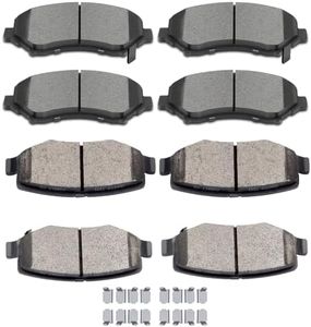 SCITOO Ceramic Brake Pads, 8pcs Front Rear Brake Pads Brakes Kits fit for 2007-2011 for Dodge Nitro,2008-2012 for Jeep Liberty,2007-2017 for Jeep Wrangler,2018 for Jeep Wrangler JK