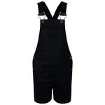 A2Z 4 Kids Kids Denim Stretch Jumpsuit Playsuit - Girls Shorts Dungaree Black 7-8