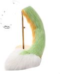 LittleLuluda Plush Furry Heart Shape Fish Tail for Halloween Animal Cosplay Party Costume (Green Yellow)