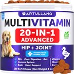 Dog Multivitamin Chewable - Dog Vitamins and Supplements with Glucosamine 20 in 1 - Senior & Puppy Multivitamin for Dogs - Pet Joint Support Health - Immunity, Mobility, Gut Skin - 120 Chews