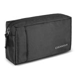 Cranique Polyester ,Pvc Travel Organizer Gadget Case | Electronic Accessories Storage Pouch For Power Adapters, Power Bank, Cables, Dongle, Pen Drives, Laptop Charger Pouch (Qp1-Black)