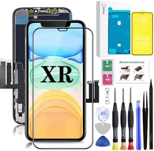 for iPhone XR Screen Replacement,LCD Display Touch Screen Assembly,Compatible with iPhone XR Screen Replacement 6.1 inch (Model A1984, A2105, A2106, A2108) with Screen Protector and Repair Tools