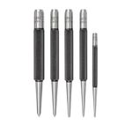 Starrett S816PC 5-Piece Punch Set, 3 Prick Punches with 5/64"-5/32" Diameters and 2 Center Punches with 1/16" and 3/32" Diameters, in Plastic Case