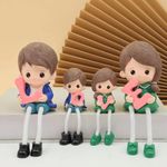 SATYAM KRAFT 4 pcs Hanging Legs Showpiece Cute Boy and Girl,Toy Cute Couple Statue figurines Decorative forDiwali,Deepwali,Home Decor,Living Room,Table Decoration,Newyear,Gift for Girlfriend,Boyfriend