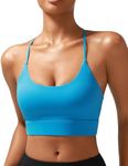 RUNNING GIRL Sports Bras for Women,High Impact Criss-Cross Back Crop Tops Padded Workout Sports Bra High Support(WX3028 Bright Blue L)