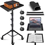 CAHAYA Projector Tripod Stand with Casters Universal Laptop Stand Multifunctional DJ Rack Stand with Adjustable Height for Meeting Room, DJ Equipment CY0332