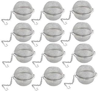 GOLF Tea Infuser,Extra Fine Mesh Tea Cup Filter Silicone Handle Stainless Steel Tea Strainer for Brew Loose Leaf Tea (12Pcs Tea Infuser)