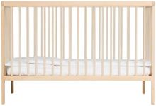 Mokee Mini Cot Bed Natural Cot - Space Saving Wooden Crib with Adjustable Height - Converts to Toddler Bed - Scandinavian Design Cotbed in Untreated Beechwood (Natural Beech)