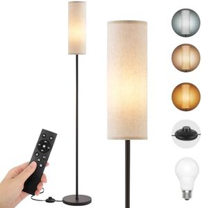 Kinsdan Floor Lamp for Living Room, 3 Color Temperature LED Floor Lamp, Dimmable Floor Lamp with Remote Control, 1.6 Meter Minimalist Tall Lamp for Living Room Bedroom Office(9W Blub Included)