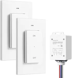 DEWENWILS Wireless Light Switch and Receiver Kit, 15A High Power 3 Way Remote Light Switch, No Wiring & 100FT Range, Remote Light Switches Wireless, Wireless Switches for Lights, Fan, Lamp