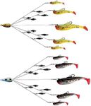 Owemtao Alabama Rig Kit 5 Arms Alabama Umbrella Rig Bass Fishing Kit a Rig Fishing Lures Bait Rigs with Pre-Rigged Paddle Tail Swimbaits Boat Trolling Willow Blade Multi-Lure Rig (Type D)