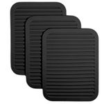 Hotsyang 9"x12" Silicone Trivets for Hot Pots and Pans, Heat Resistant Hot Pads for Kitchen Counter, Multi-Purpose and Versatile Trivet Mat - Durable Flexible Silicone Hot Pad, Rectangle 3Pack,Black