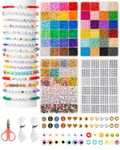 zenmag Friendship Bracelet Making Kit 4 Boxes- 48 Colors 6mm Clay Beads & 4mm Glass Seed Beads for Bracelet Making, 1540 Letter Beads, Jewellery Making Kit, Bracelet Making Kit for Gifts & Partie